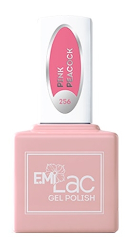 256 GL гель-лак для ногтей, Розовый павлин / E.MiLac 6 мл