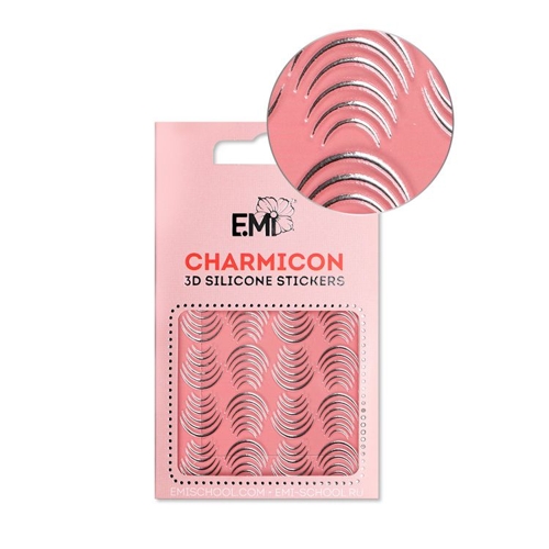 Декор для ногтей №116 Лунулы серебро / Charmicon 3D Silicone Stickers