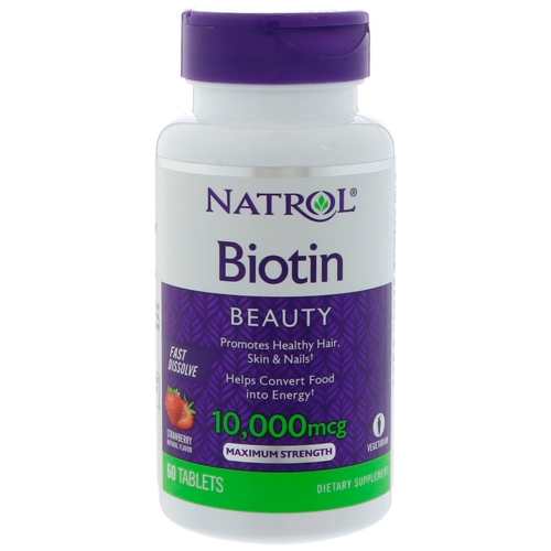 Добавка биологически активная к пище BIOTIN 10 000 mcg FAST DISSOLVE 60 быстрорастворимых таблеток