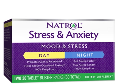 Добавка биологически активная к пище Стресс тревожность, день и ночь / Stress&Anxiety Day&Night 30 