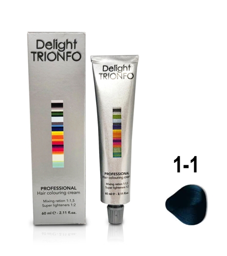 ДТ 1-1 крем-краска стойкая для волос, иссиня-черный / Delight TRIONFO 60 мл
