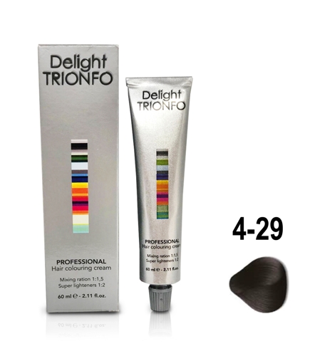 ДТ 4-29 крем-краска стойкая для волос, средне-коричневый пепельный фиолетовый / Delight TRIONFO 60 
