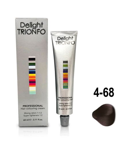 ДТ 4-68 крем-краска стойкая для волос, средне-коричневый шоколадный красный / Delight TRIONFO 60 мл