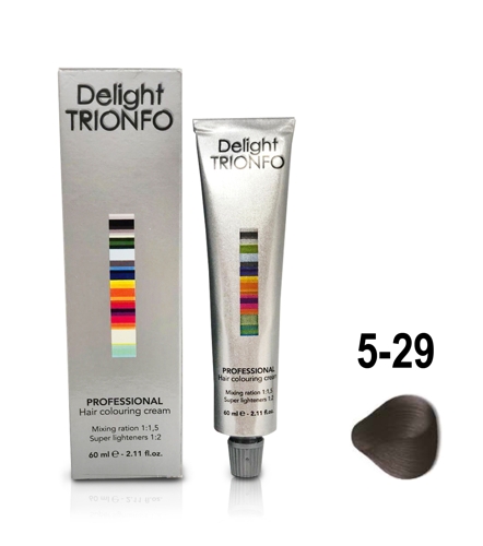 ДТ 5-29 крем-краска стойкая для волос, светло-коричневый пепельный фиолетовый / Delight TRIONFO 60 