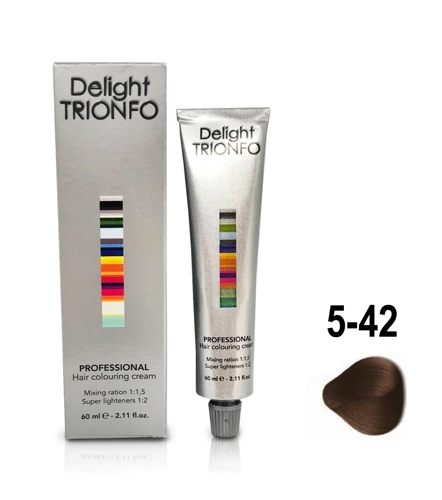 ДТ 5-42 крем-краска стойкая для волос, светло-коричневый бежевый пепельный / Delight TRIONFO 60 мл