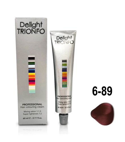 ДТ 6-89 крем-краска стойкая для волос, темно-русый красный фиолетовый / Delight TRIONFO 60 мл