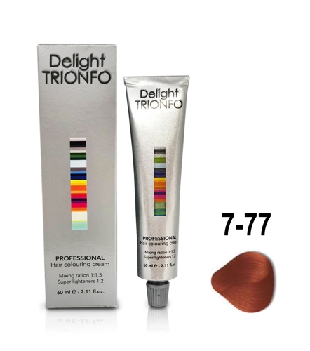 ДТ 7-77 крем-краска стойкая для волос, средне-русый интенсивный медный / Delight TRIONFO 60 мл