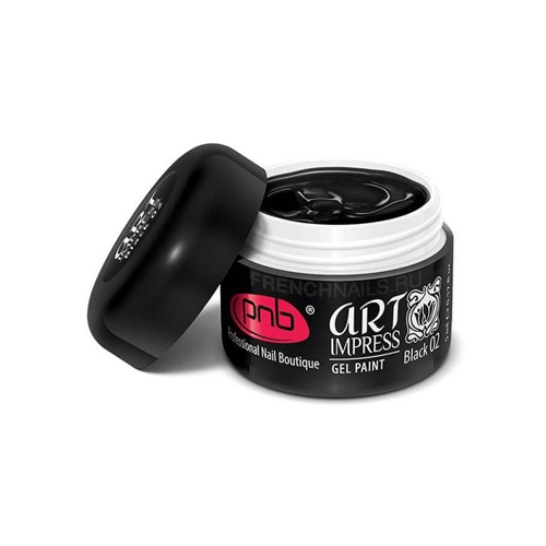Гель-краска арт импресс черная / Art Impress gel paint PNB UV/LED, black 5 мл