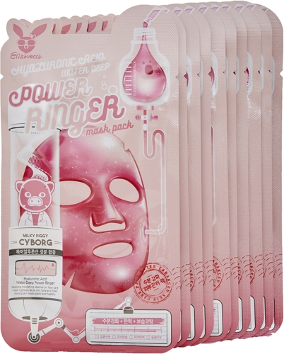 Маска тканевая для лица / Hyaluronic Acid Water Deep Power Ringer Mask Pack 10 шт