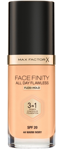 Основа тональная 44 / Facefinity All Day Flawless 3-in-1 warm ivory 30 мл