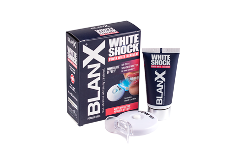 Паста зубная отбеливающая + световой Led активатор / BlanX White Shock Power White Treatment + Led 