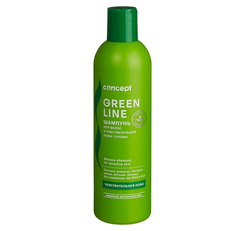 Шампунь для чувствительной кожи головы / GREEN LINE Balance shampoo for sensitive skin 300 мл