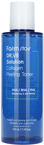 Тонер обновляющий укрепляющий с коллагеном и AHA/BHA/PHA кислотами / DR.V8 SOLUTION HYALURONIC 210 